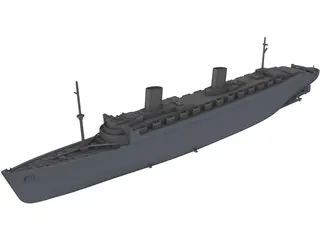 Queen Elizabeth (1940) 3D Model preview