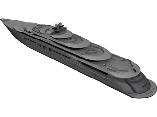 Yacht Mega 3D Model preview