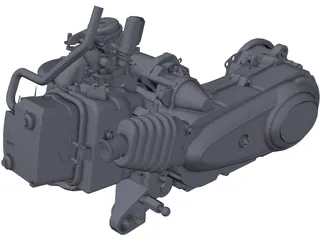 Scooter Engine 100cc 3D Model preview