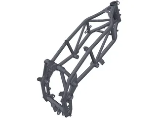 Enduro Motorcycle Frame 3D Model preview