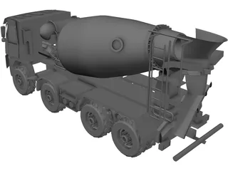 Mixer Truck 3D Model preview