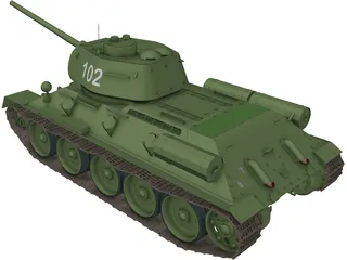 T-34 Tank 3D Model preview