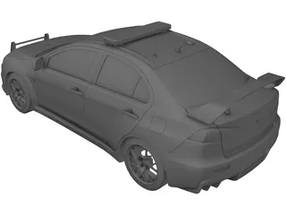 Mitsubishi Lancer Evolution X Police 3D Model preview