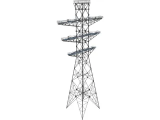 Electrical Tower 3D Model preview