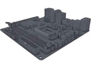 Gigabyte B360N Motherboard 3D Model preview