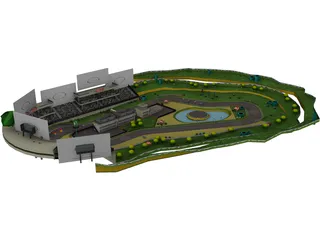 Luigi Circuit Racing Track 3D Model preview