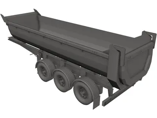 Dump Trailer 3D Model preview