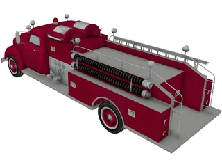 Fire Truck (1950) 3D Model preview