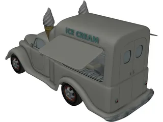 Ice Cream Truck (1950) 3D Model preview