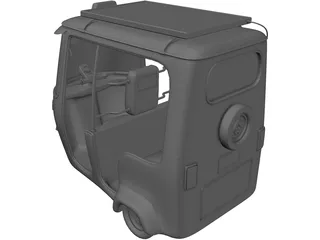 Tuk-Tuk Auto Rickshaw 3D Model preview