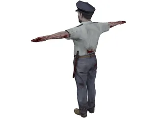 Derrick Zombie 3D Model preview