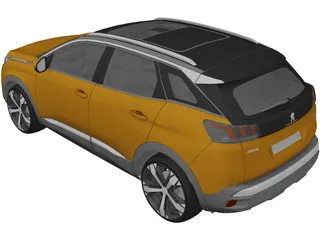 Peugeot 3008 (2018) 3D Model preview
