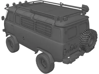 UAZ 452 3D Model preview