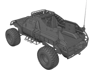 Armored Trophy Truck 3D Model preview