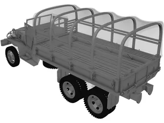 GMC Military Truck 3D Model preview