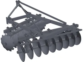 Disc Harrow 3D Model preview