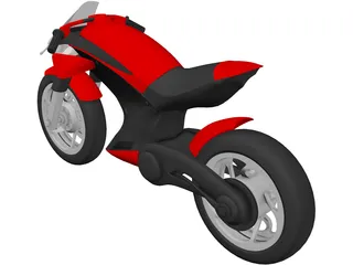 Futuristic Motorcycle 3D Model preview