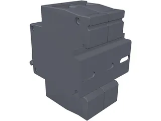 Circuit Breaker with DIN Rail 3D Model preview