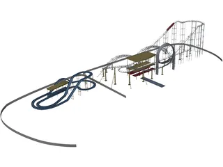 Roller Coaster 3D Model preview