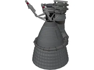 NASA Saturn 5 Rocketdyne F1 Engine 3D Model preview