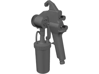 HVLP Spray Gun Bottom Feed 3D Model preview
