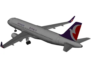 Airbus A321 Air Macau 3D Model preview