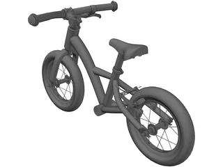 Kids 12inch Balance Bike 3D Model preview