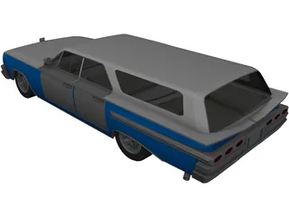 Chevrolet Impala Wagon (1958) 3D Model preview