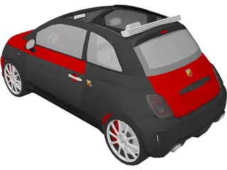Fiat 500C Abarth (2014) 3D Model preview