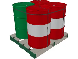 Drums on a Pallet 3D Model preview