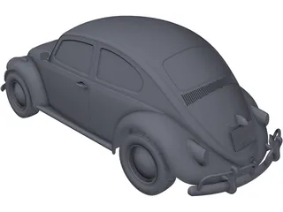 Volkswagen Beetle (1963) 3D Model preview