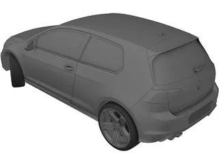 Volkswagen Golf R (2014) 3D Model preview