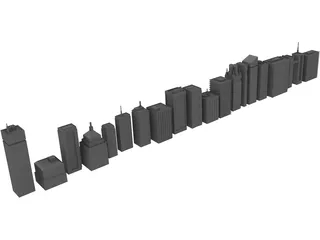 Low-Poly Buildings Collection 3D Model preview