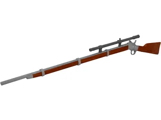 Remington Rolling Block Rifle 3D Model preview