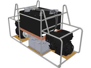 Hydraulic Station with 2 Honda GX 390 3D Model preview
