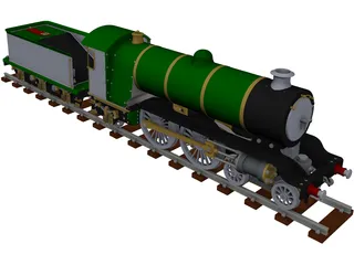 LBSC Ayesha II Steam Train 3D Model preview