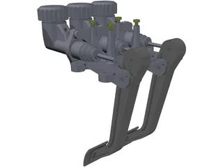 Wilwood 340828 Forward Mount Car Pedals 3D Model preview
