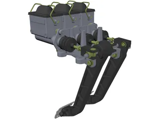 Wilwood 34011299 Reverse Mount Car Pedals 3D Model preview