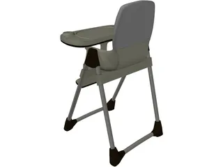 Baby High Chair 3D Model preview