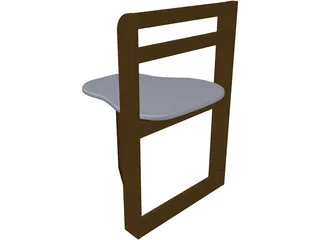 Wooden Folding Chair 3D Model preview