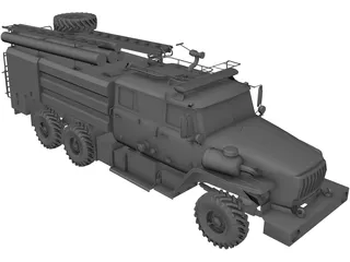 Ural 5557 Fire Truck 3D Model preview