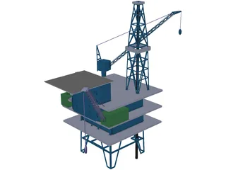 Oil Platform 3D Model preview