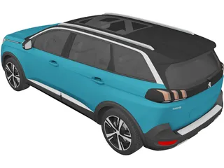 Peugeot 5008 (2017) 3D Model preview