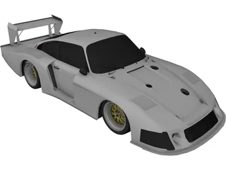 Porsche 935-78 Moby Dick 3D Model preview