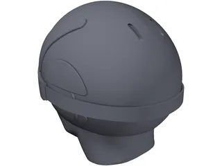 Ski Helmet with Goggles 3D Model preview