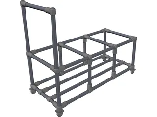 Trash Bin Pushcart 3D Model preview