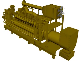 Caterpillar G35 20C V20 2MW 3D Model preview