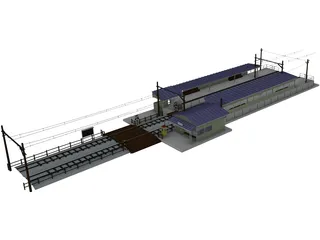 Train Station 3D Model preview