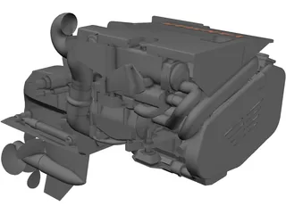 Yanmar 4BY2 180Z 3D Model preview