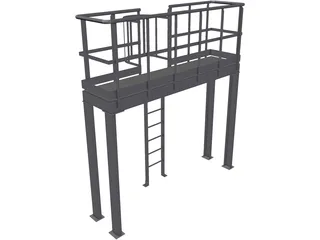 Steel Industrial Platform 3D Model preview
